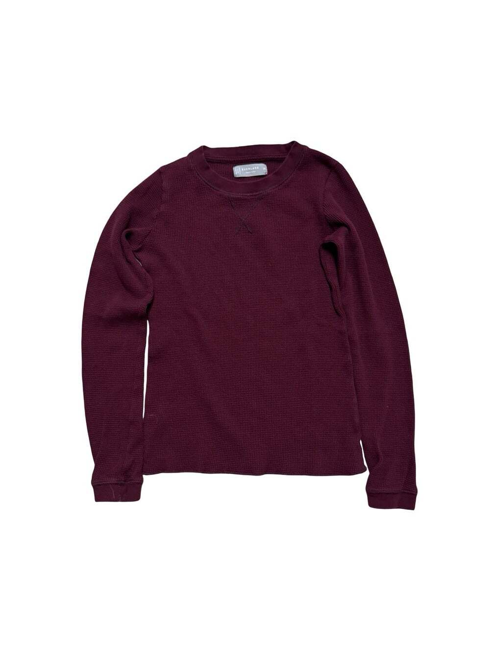 Everlane Women’s XS Organic Cotton Waffle Thermal Long Sleeve Top Burgundy
